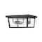 Z-Lite Beacon 3 Light Outdoor Flush Ceiling Mount Fixture, Black & Clear Beveled 568F-BK - alternate 2